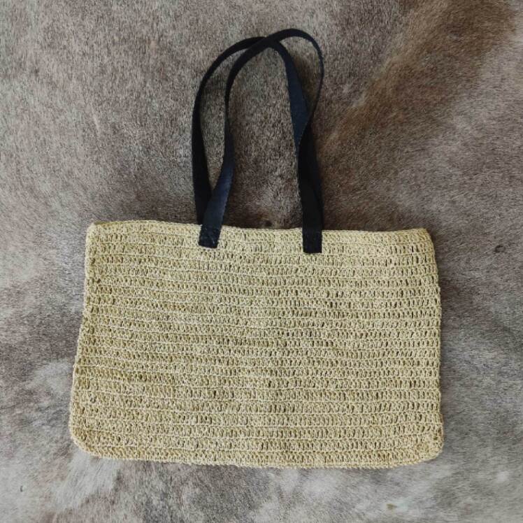 کیف رافیا بند چرمی