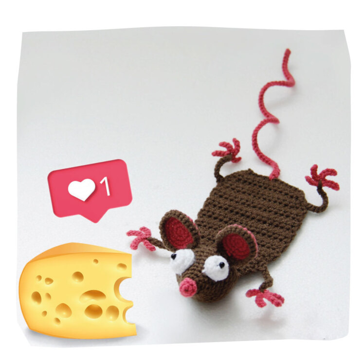 بوکمارک دستباف موش قهوه‌ای