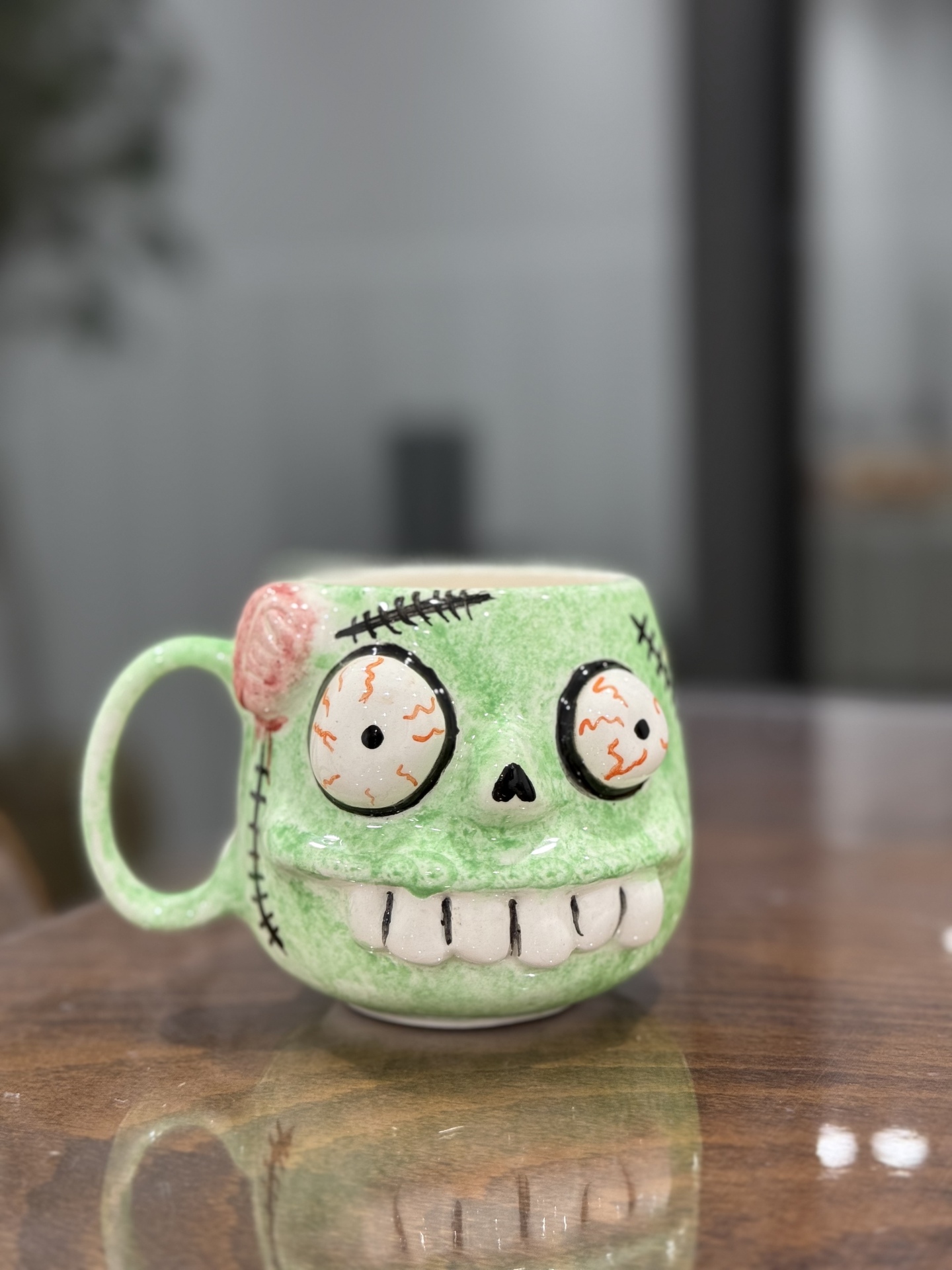  لیوان سرامیکی اسکلت سبز 